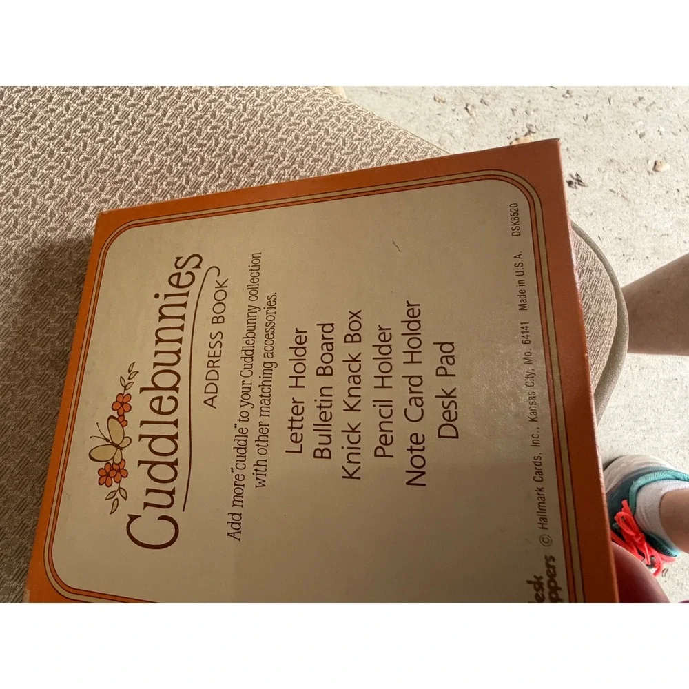 Vintage Hallmark Cuddlebunnies Address Book Bunny Rabbit Spiral Desk Toppers